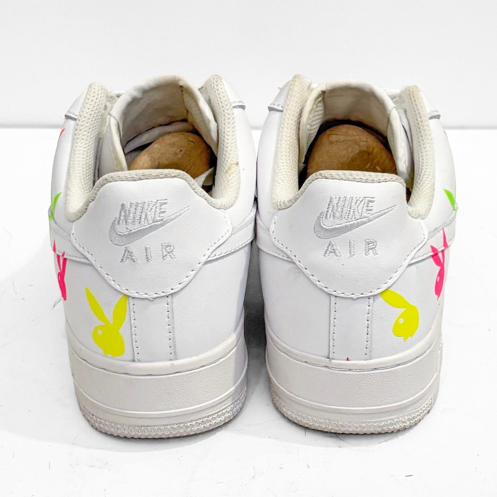 Nike Air Force 1 Custom Rainbow PLAYBOY Low White‎ M 7/W 8.5 - Picture 6 of 11